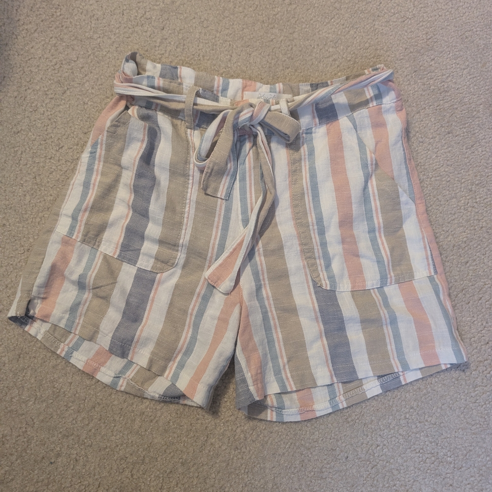 Striped Women's Shorts With Tie Waist